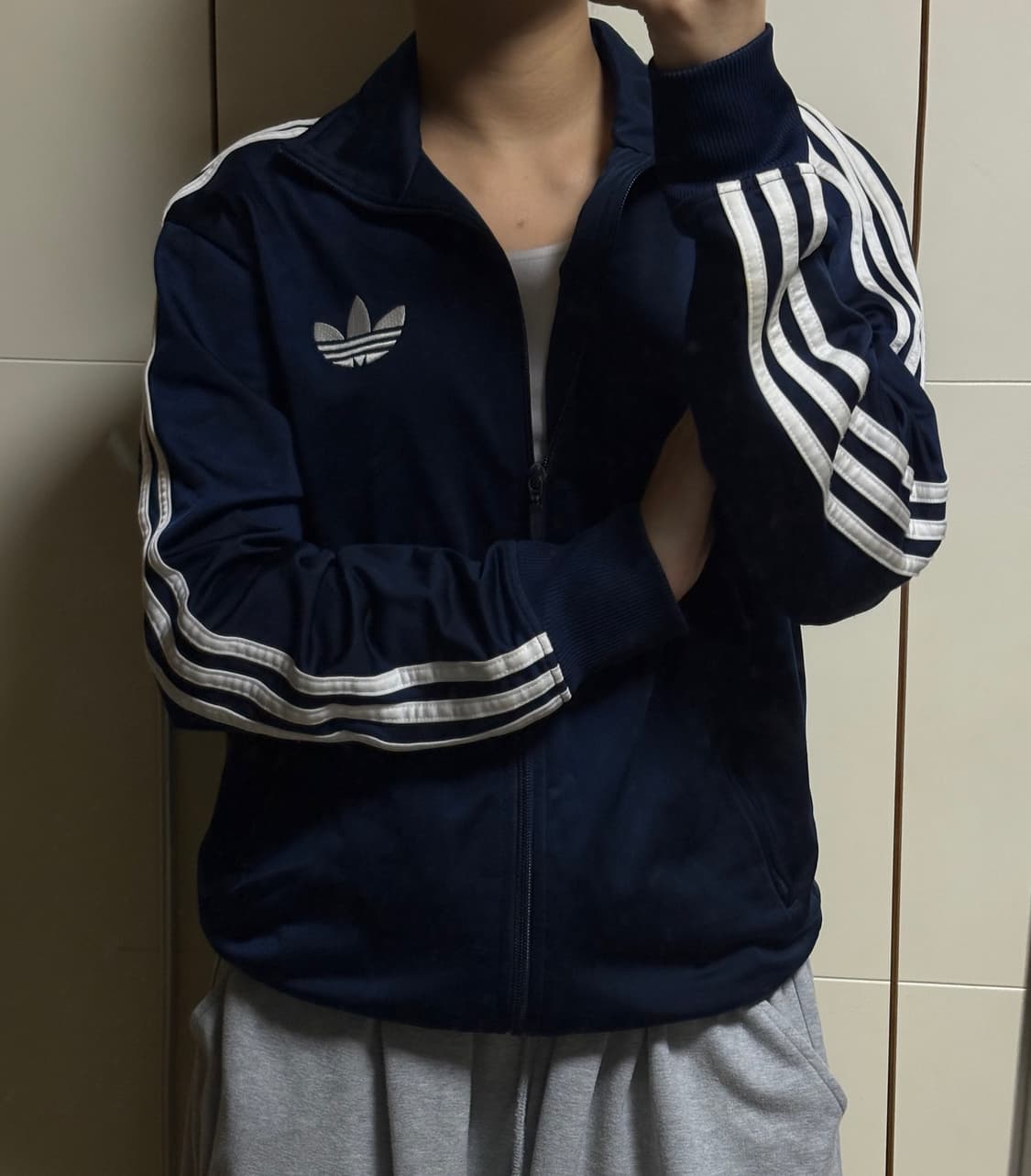 아디다스 파이어버드 빅로고 네이비 져지 상품이미지1