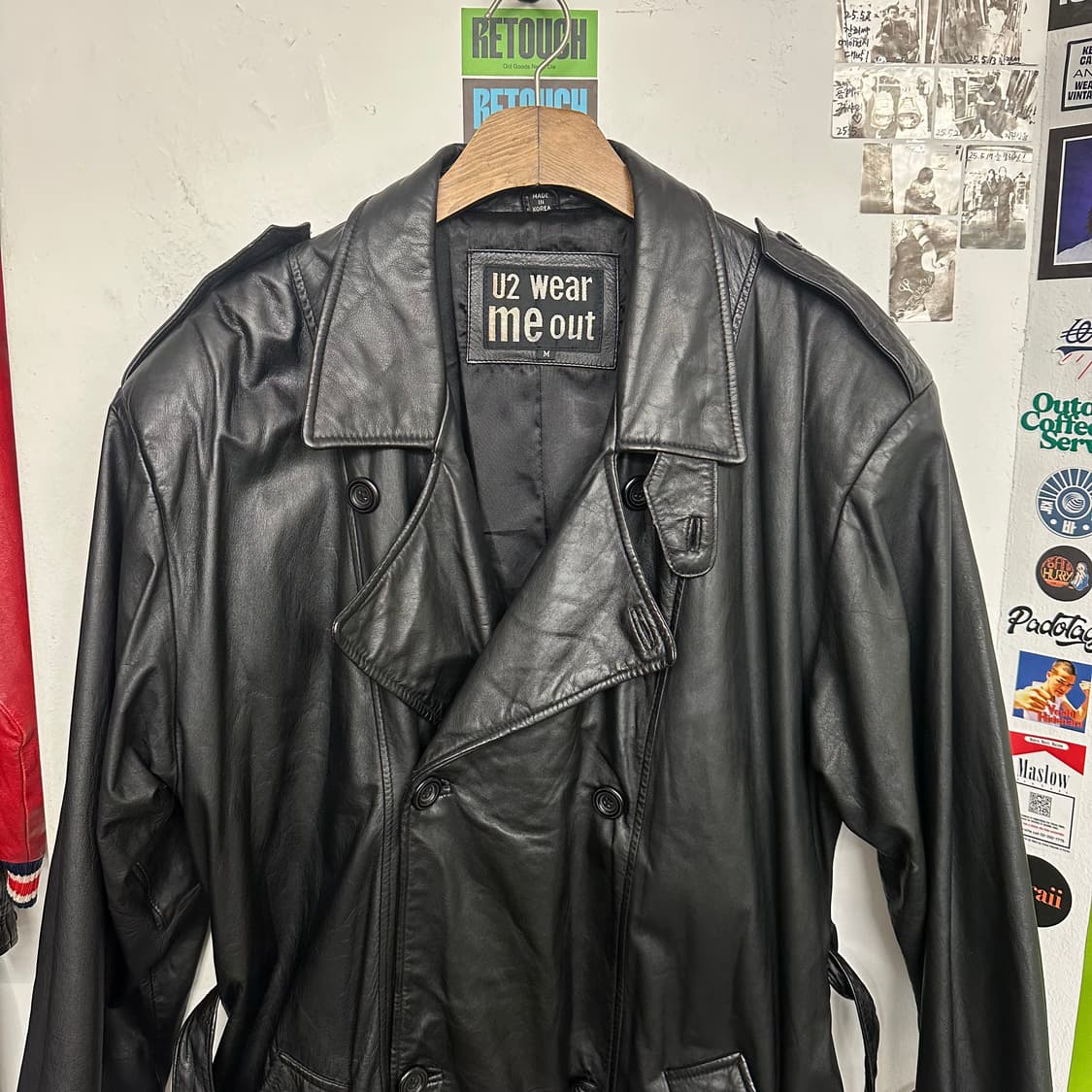 빈티지 카우레더 트렌치 코트 상품이미지2