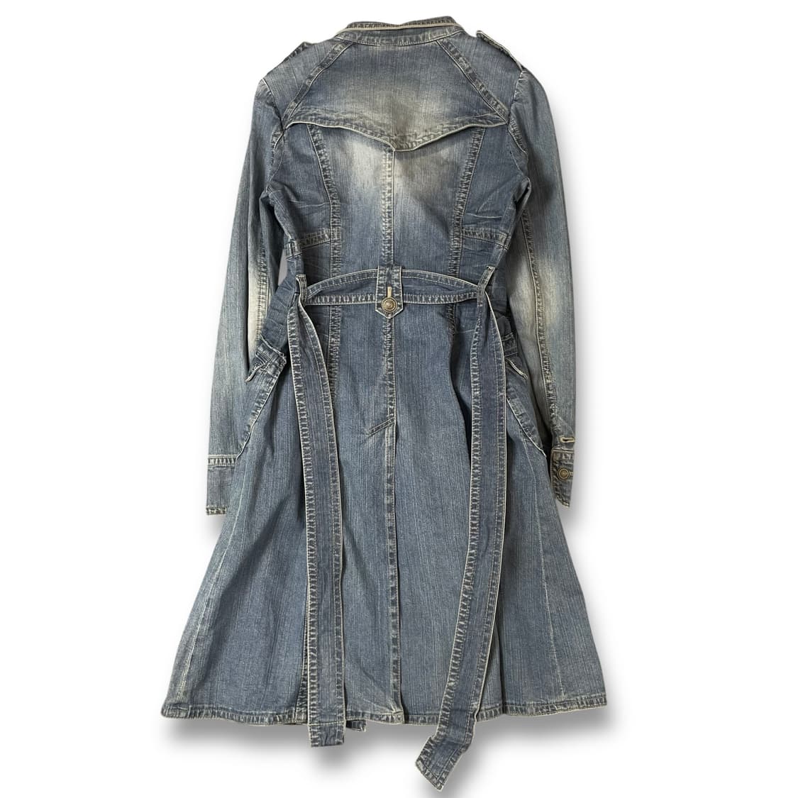 블루페페 디테일 데님 롱 원피스 상품이미지2