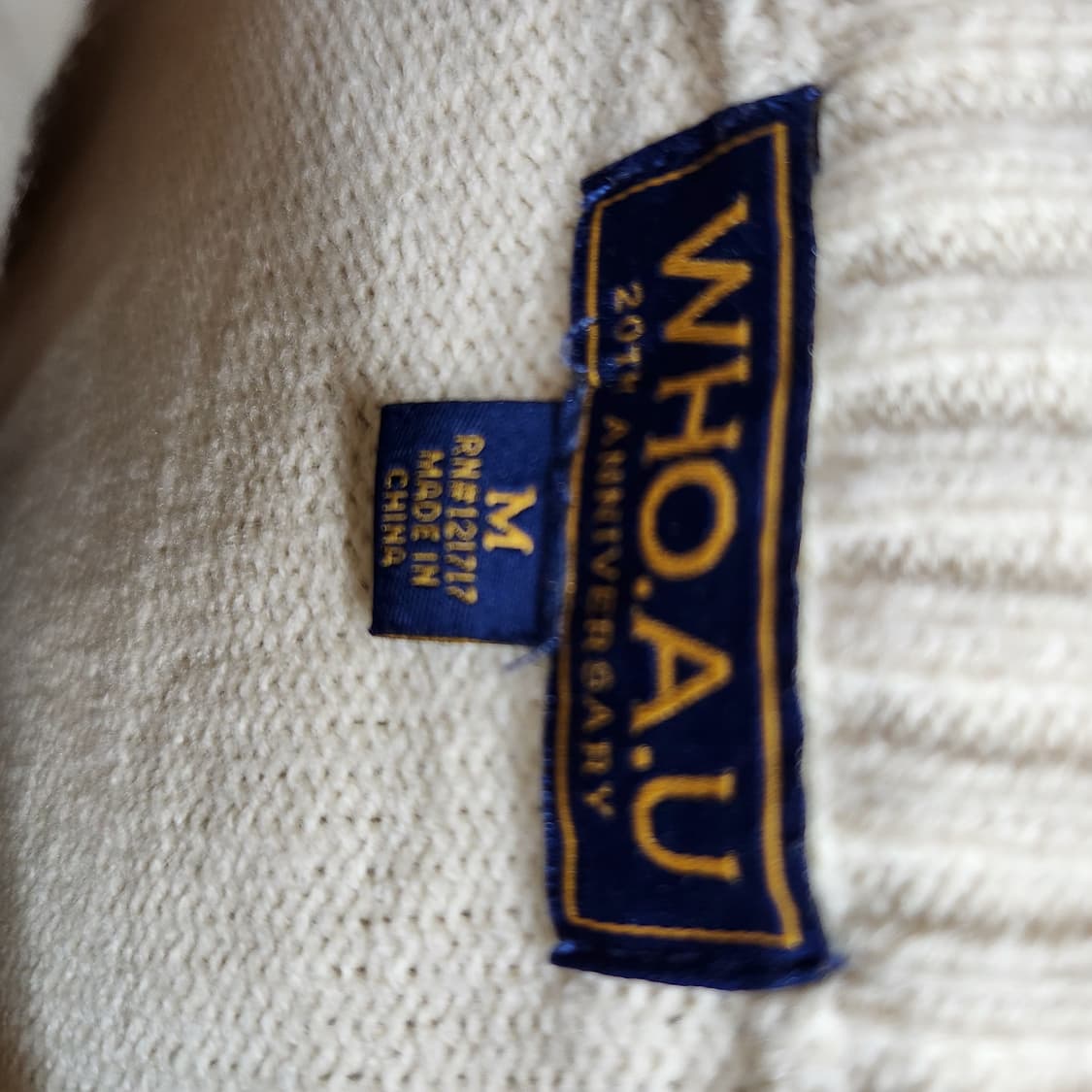 후아유 20주년 베어 자수 니트 M(L) 남여공용 상품이미지6