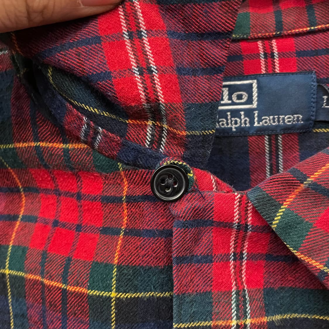 90s 폴로 랄프로렌 체크 엘보 패치 플란넬 셔츠 상품이미지5