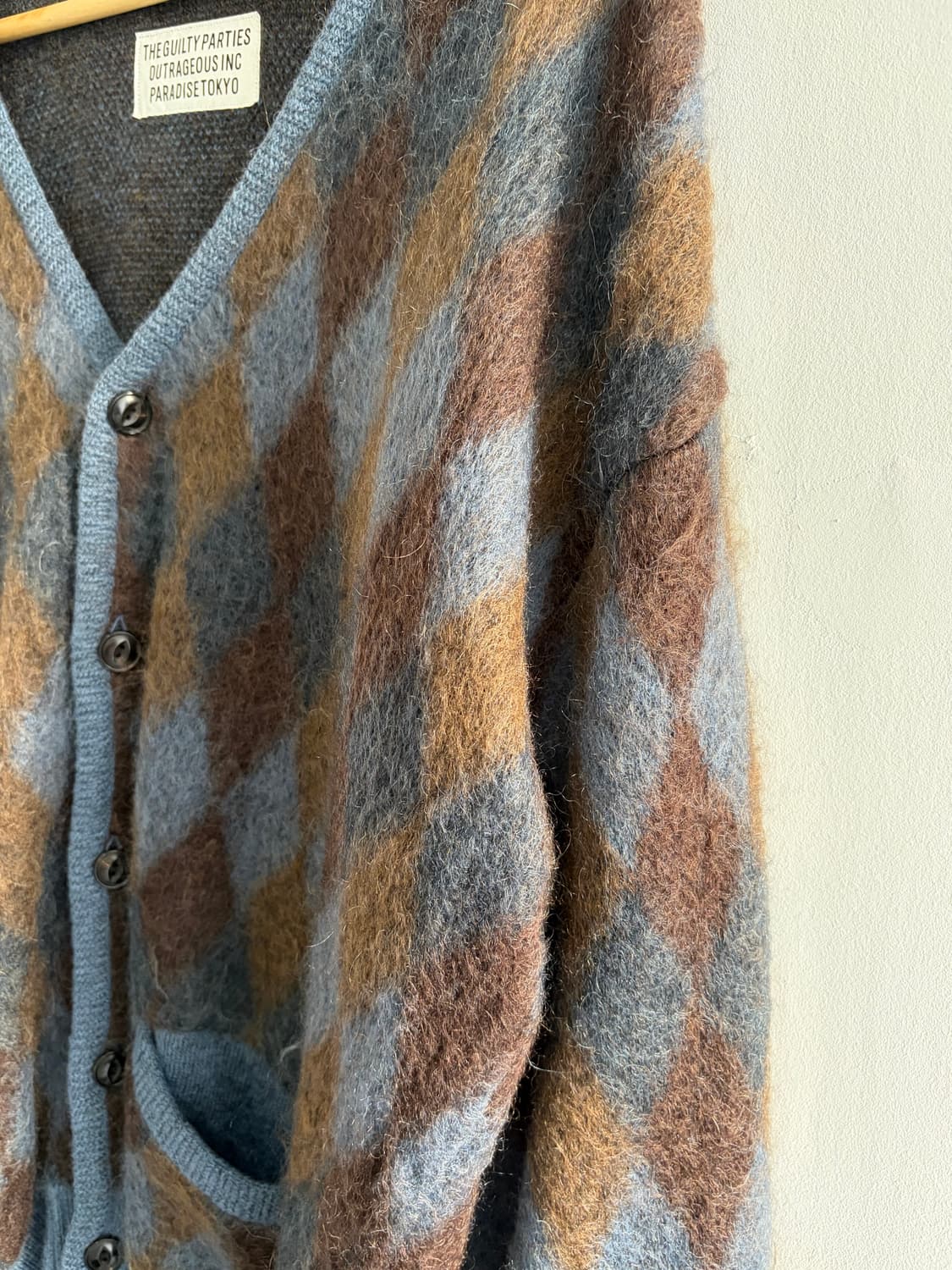 Wackcomaria 와코마리아 아가일패턴 모헤어 가디건 상품이미지7