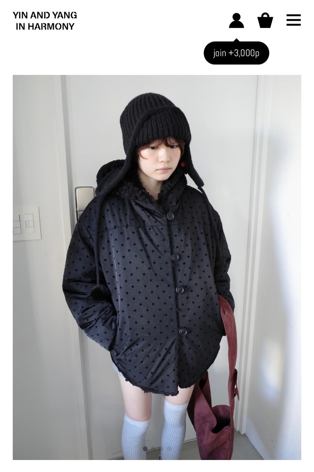 인앤양인하모니 리버시블자켓 패딩 블랙 상품이미지1