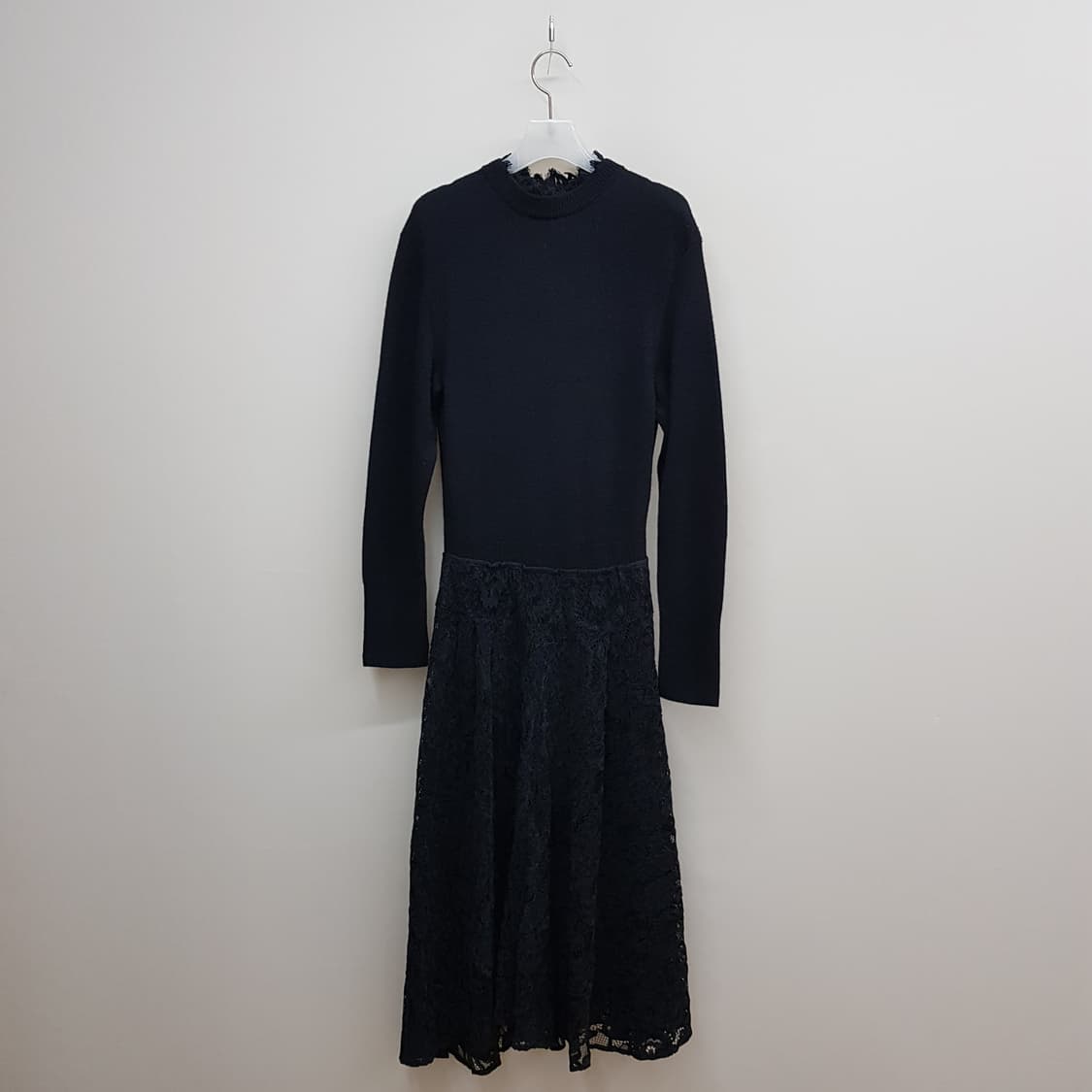 한섬 타임 레이스 배색 캐시미어 롱원피스 F사이즈 (택달린 새제품) 상품이미지1