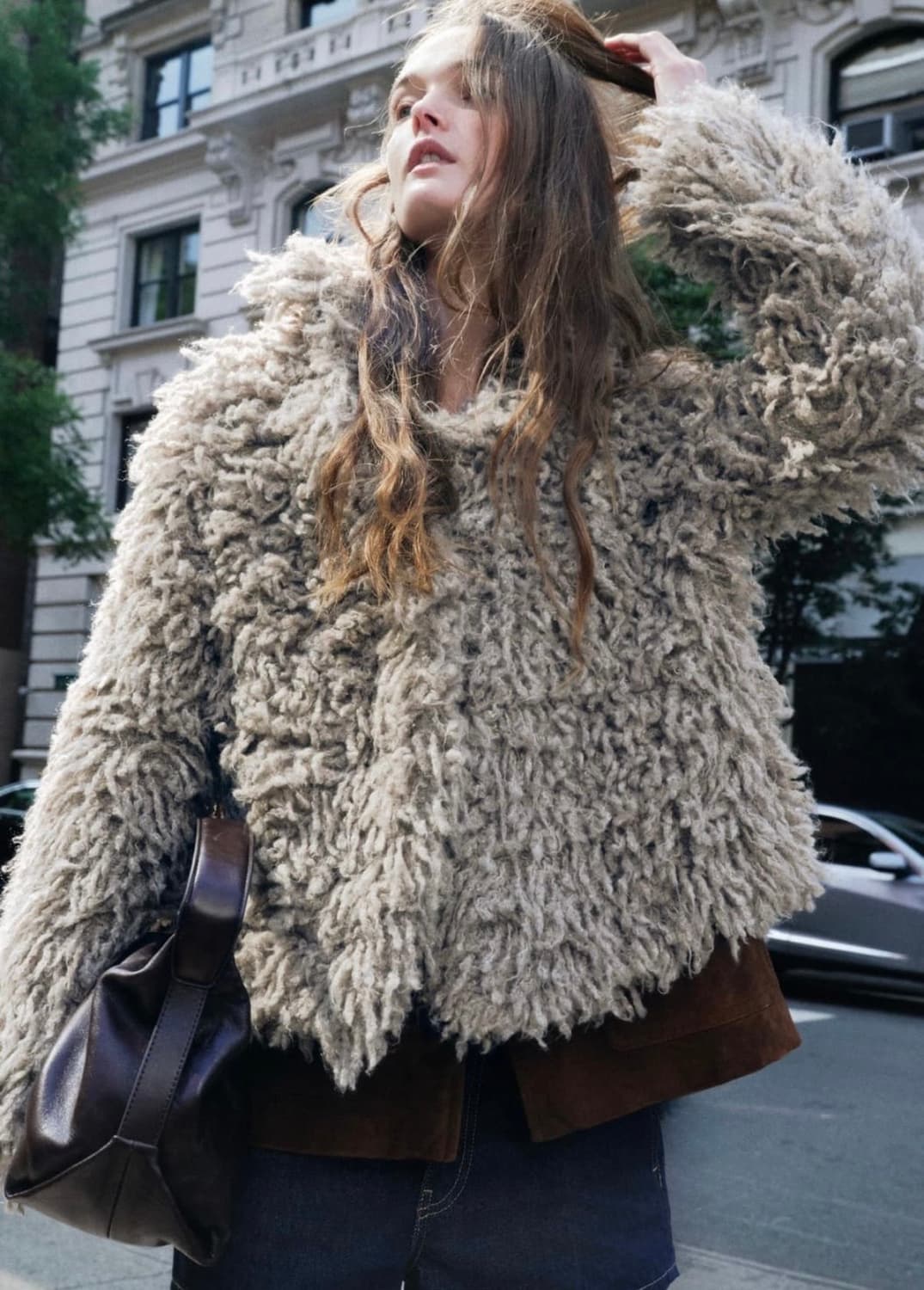 자라 zara 페이크 퍼 니트 가디건 퍼자켓 상품이미지3