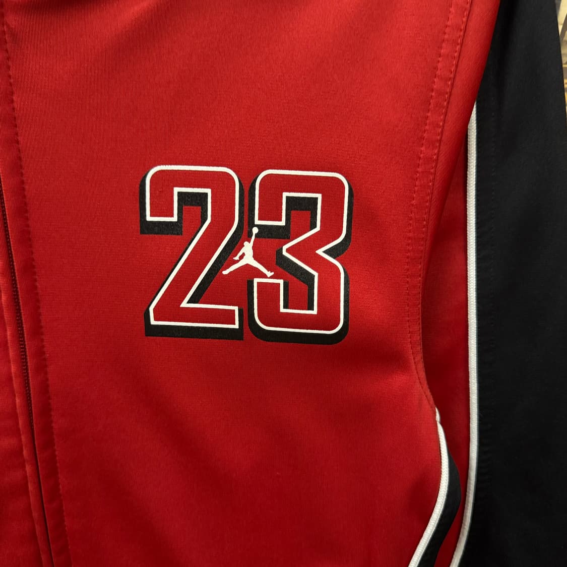00s 나이키 조던 올드스쿨 트랙자켓 후면 로고 포인트 레드 블랙 상품이미지5
