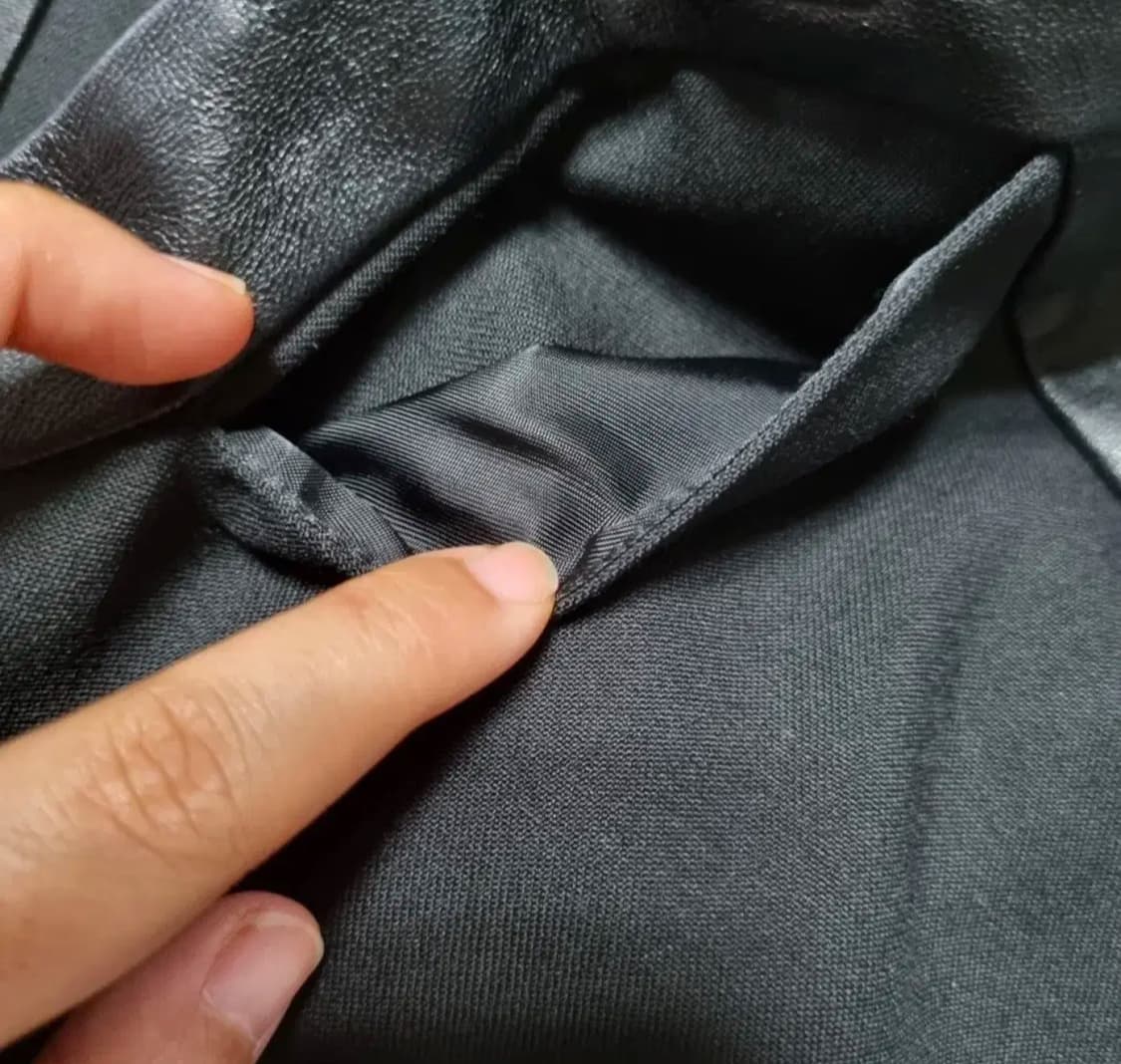 EDUN 가죽 트림 울 슬랙스 여성 팬츠 25 상품이미지6