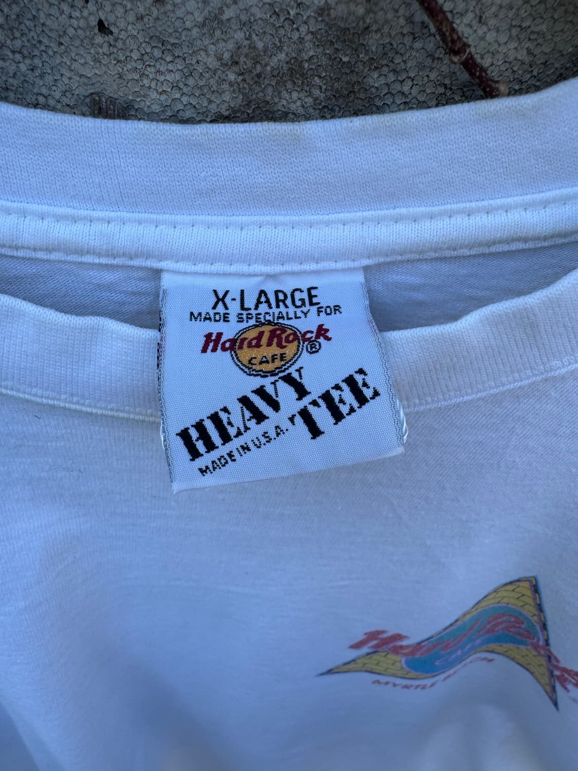 90s 하드락카페 빈티지 머틀비치 프린팅 반팔 티셔츠 화이트 xl 상품이미지4