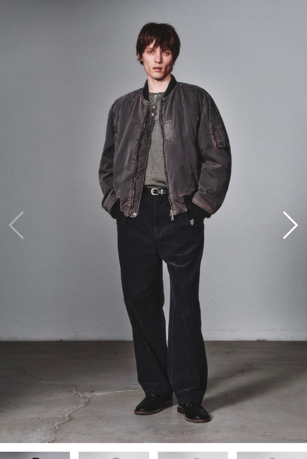 Garment-Dyed MA-1_Faded Charcoal 상품이미지1