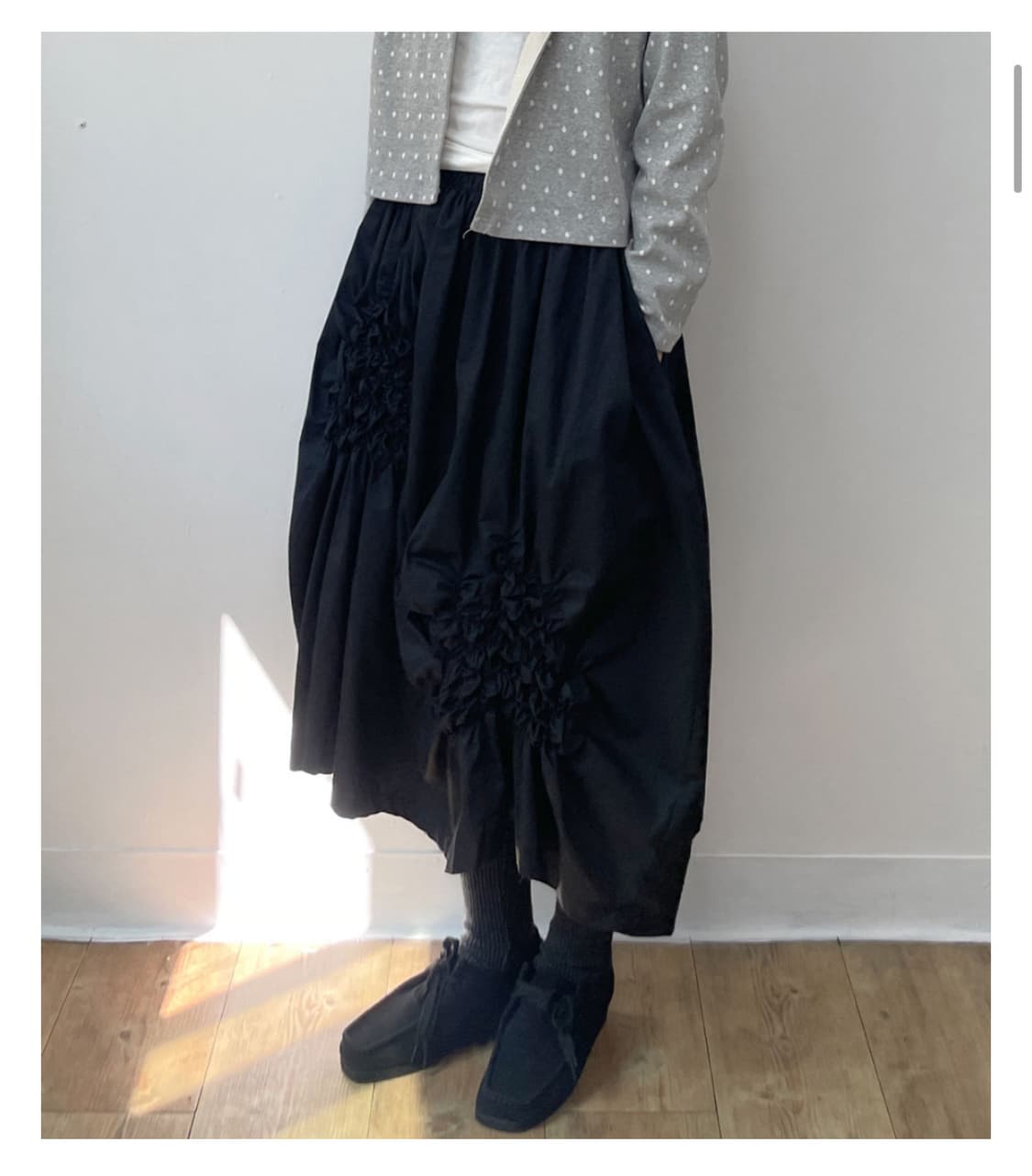 꽃모양 주름이 잡힌 벌룬 스커트 상품이미지3