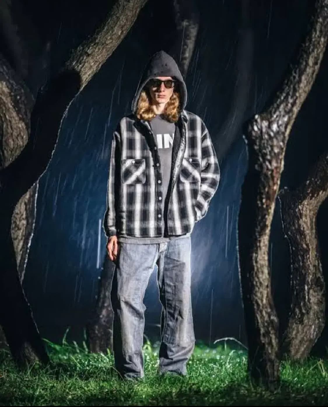 세인트미카엘 플란넬 셔츠 후드 L사이즈 상품이미지8