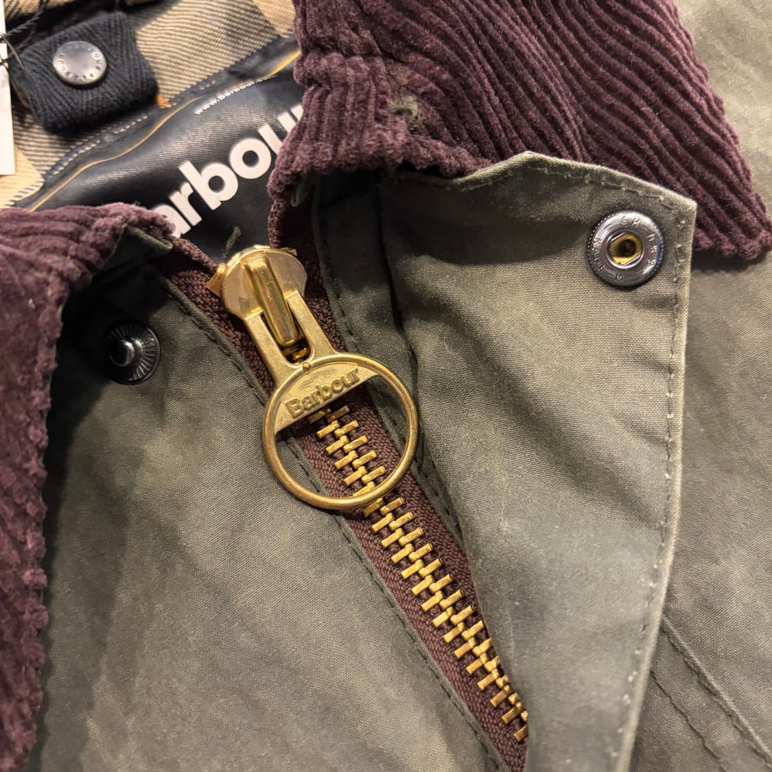 [32] 바버 비데일 왁스 자켓 올리브 빈티지 D624 상품이미지5