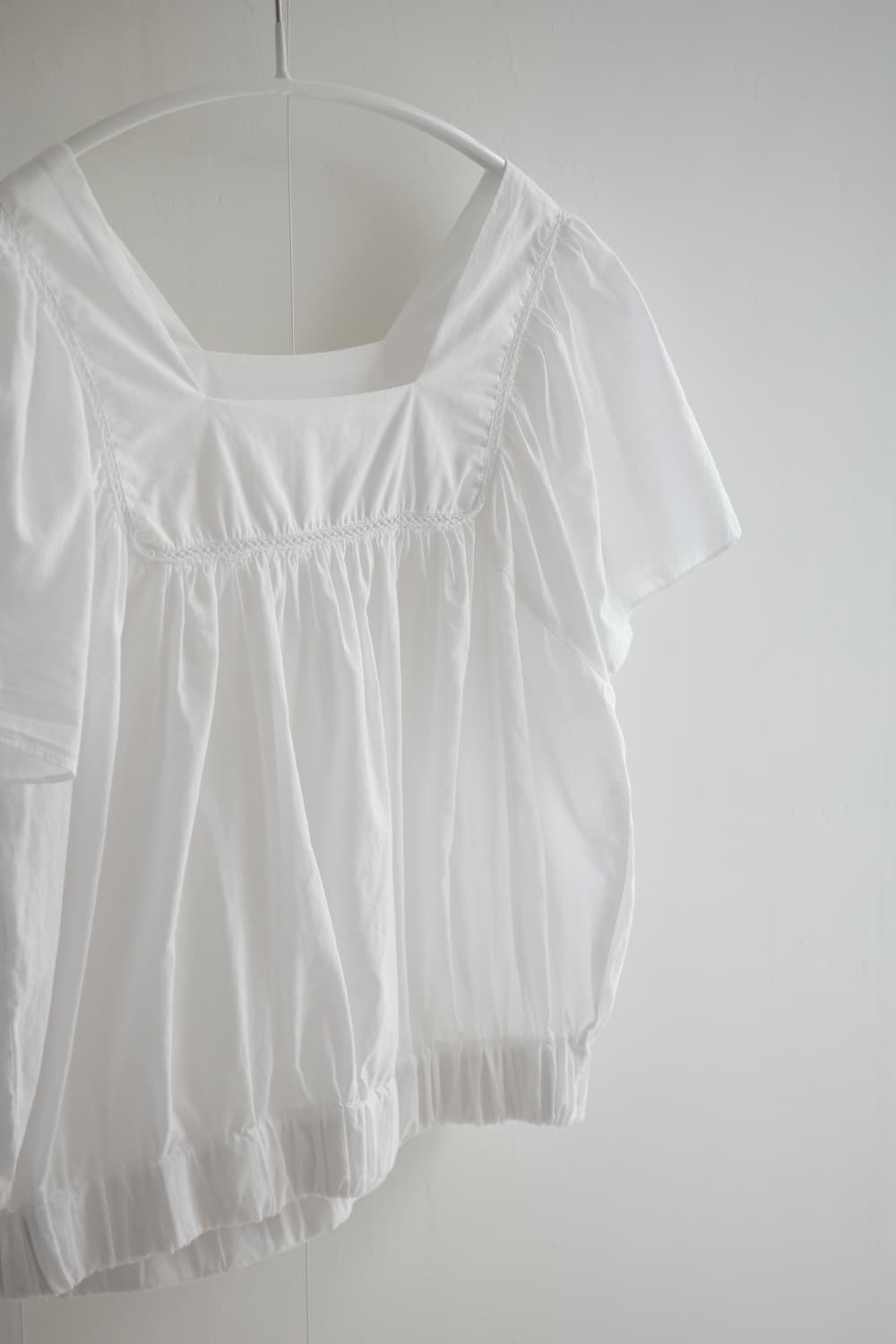 Vintage white shirring blouse 상품이미지6