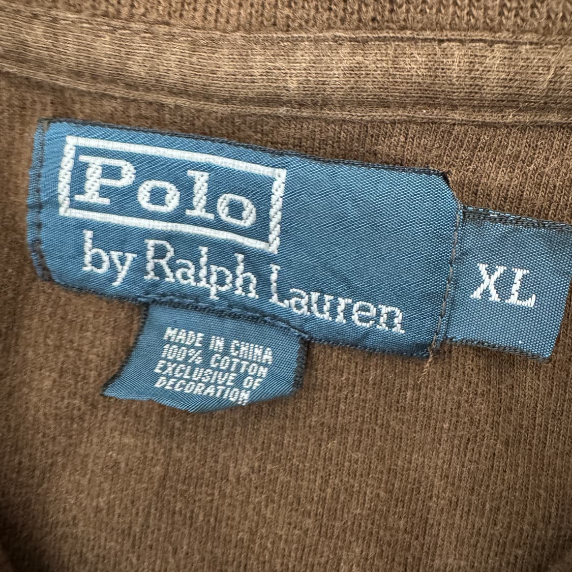 XL(110) 폴로 랄프로렌 브라운 반집업 티셔츠  상품이미지5