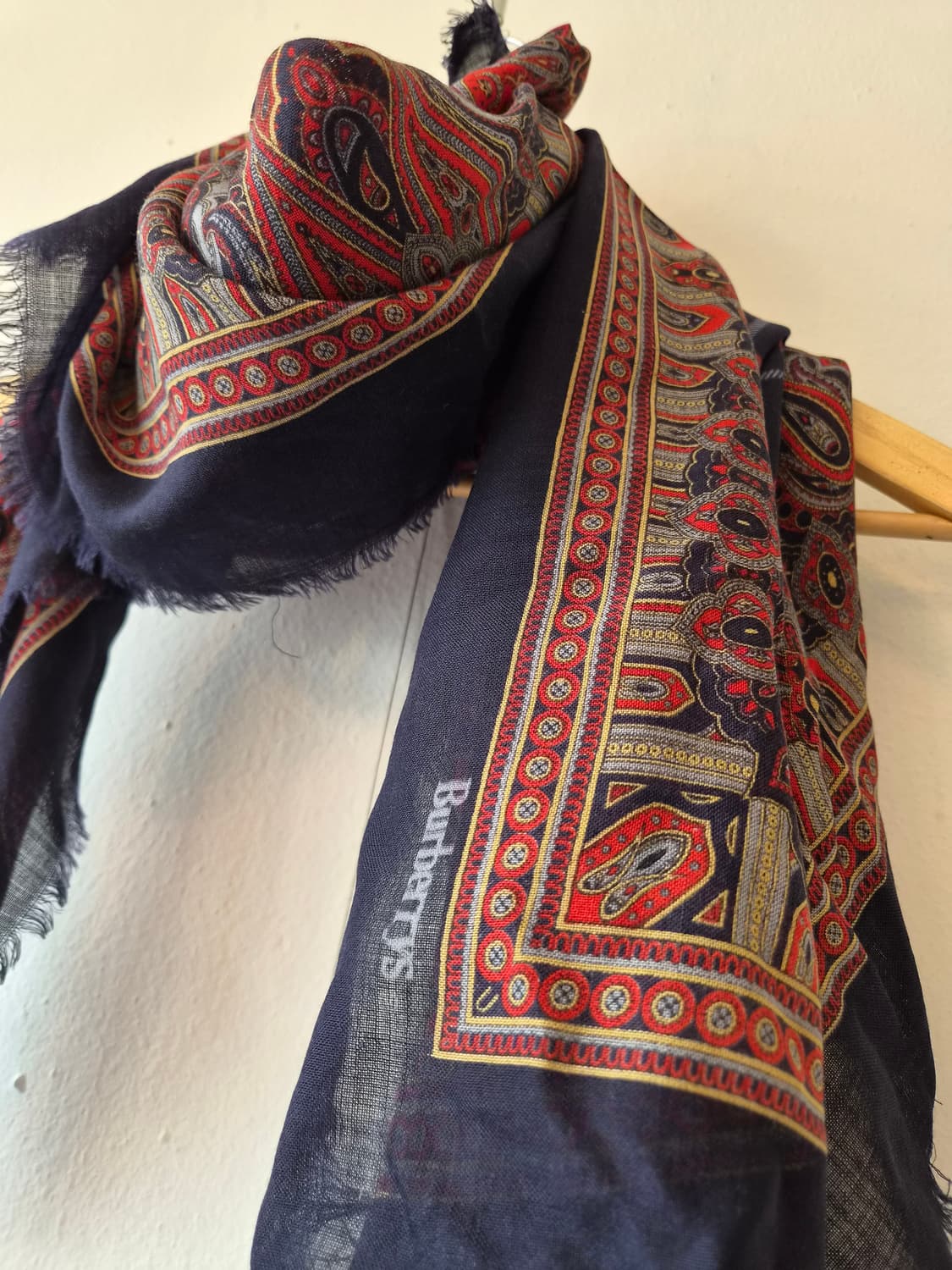 버버리스 페이즐리 실크울 숄스카프 상품이미지2