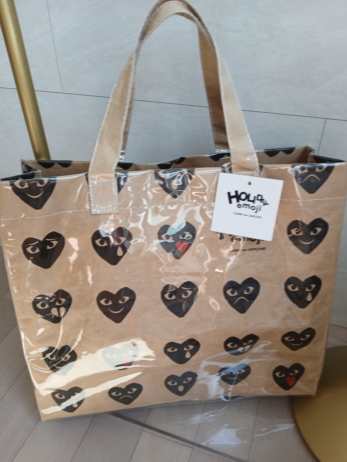 꼼데가르송 이모지 PVC가방 상품이미지1