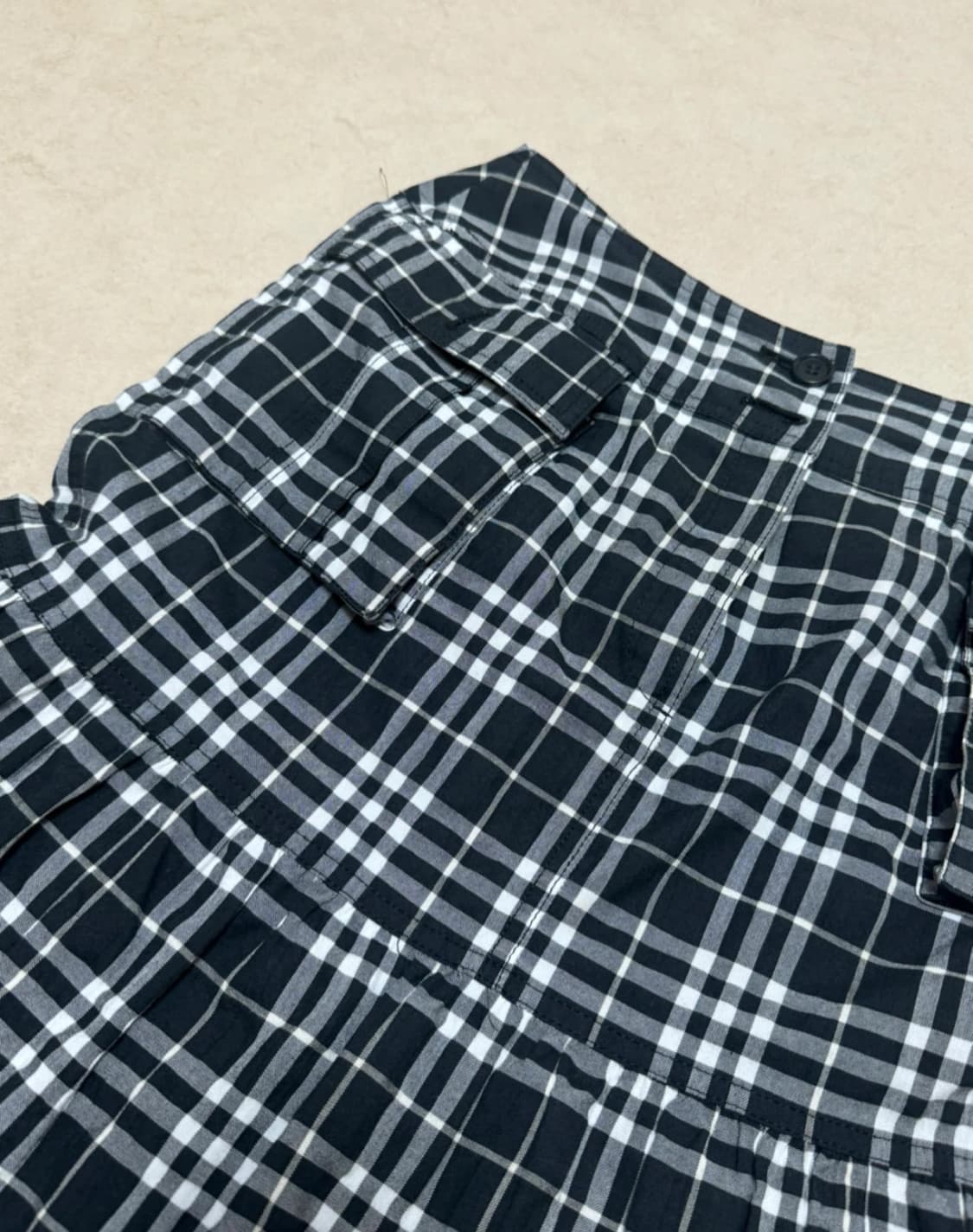 일본 빈티지 체크 카고 롱 머메이드 스커트 치마 상품이미지2