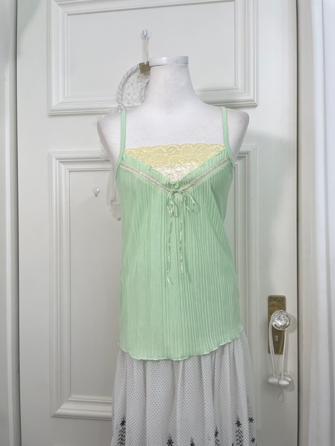 light green basic cardigan&lace bow poin 상품이미지6