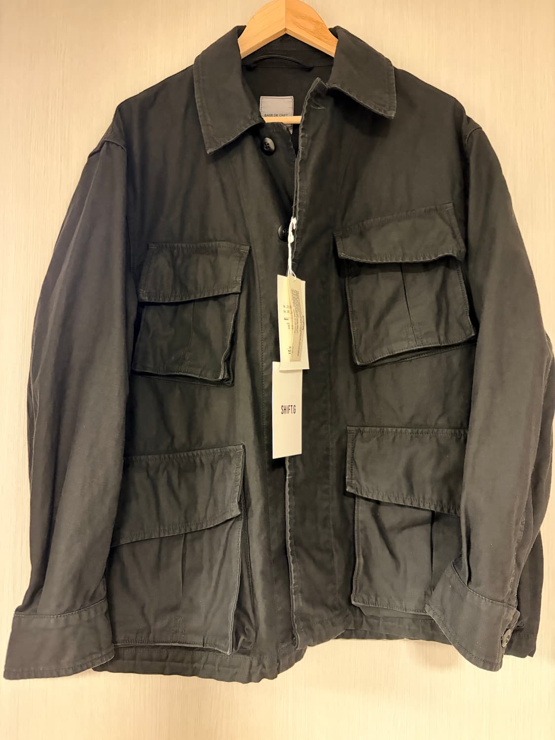 사쥬드크레 코튼리넨 백사틴 퍼티그 자켓 블랙 S 상품이미지1