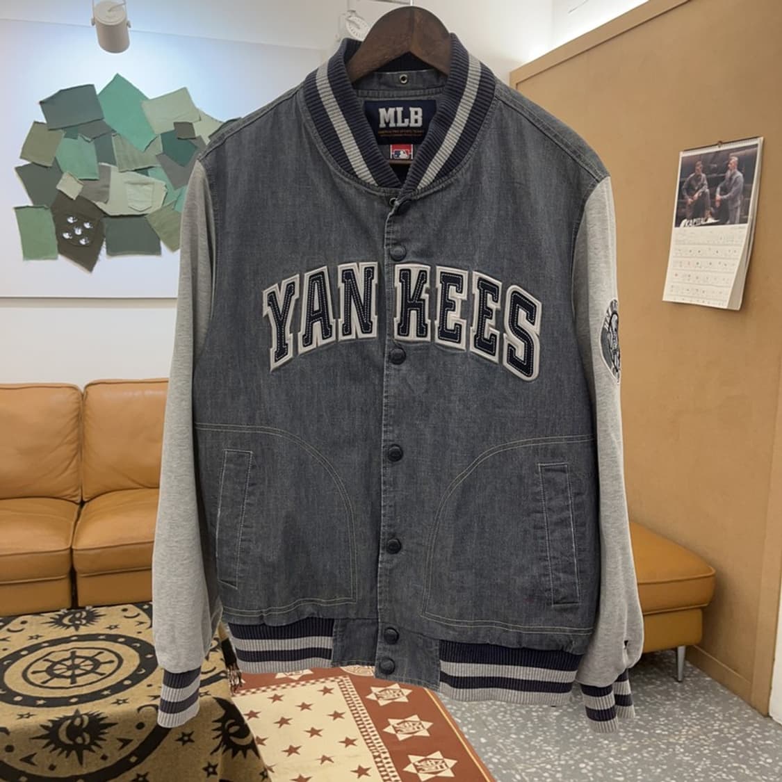 MLB 뉴욕 양키스 올드스쿨 레트로 데님 바시티 자켓 95 C08612 상품이미지3