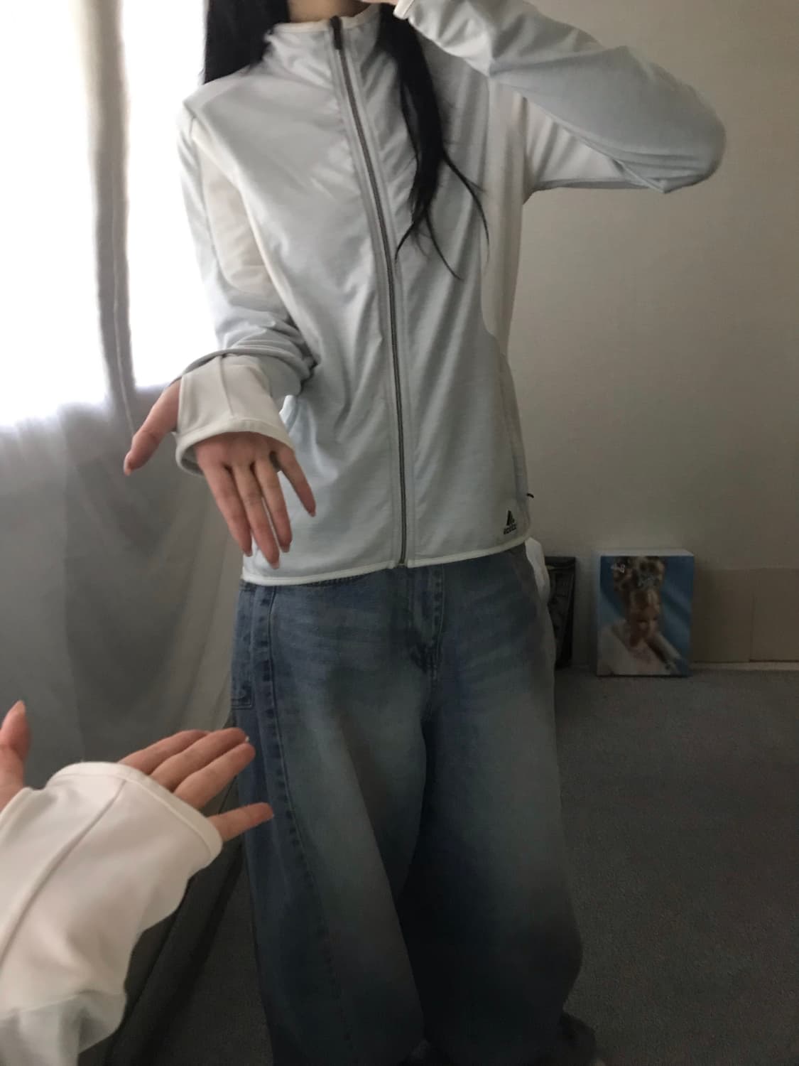 아디다스 뮤트그레이 핸드워머 집업 상품이미지2