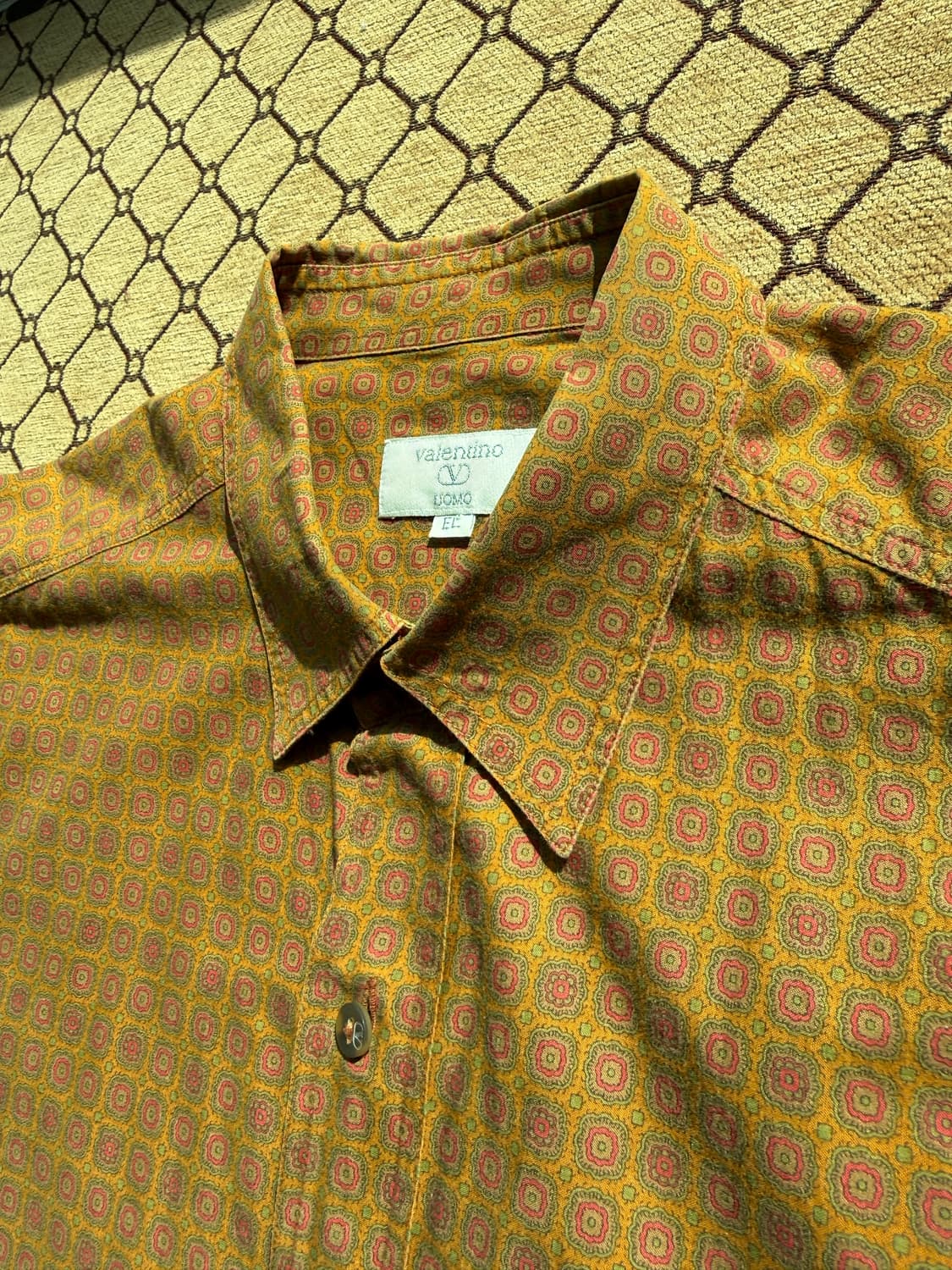Valentino 옐로 브라운 패턴 셔츠 상품이미지3