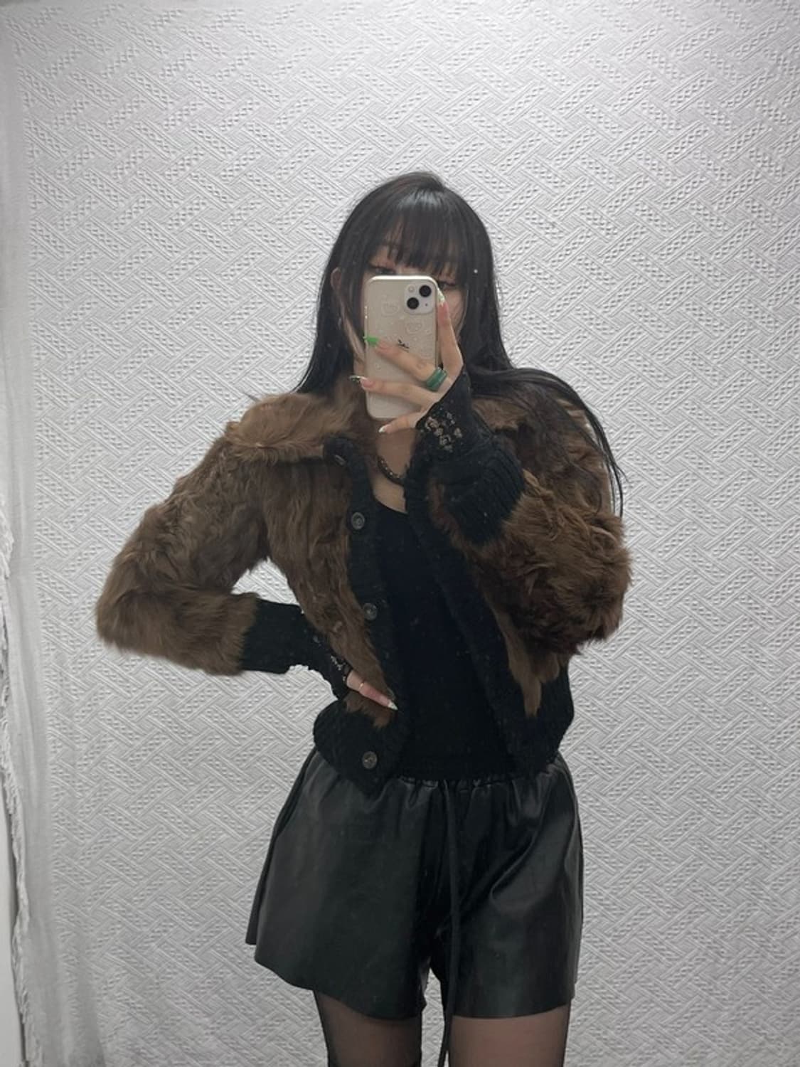 EMBA 일본빈티지 몹와이프코어 핀터감성 퍼 가디건 85 C09002 상품이미지2