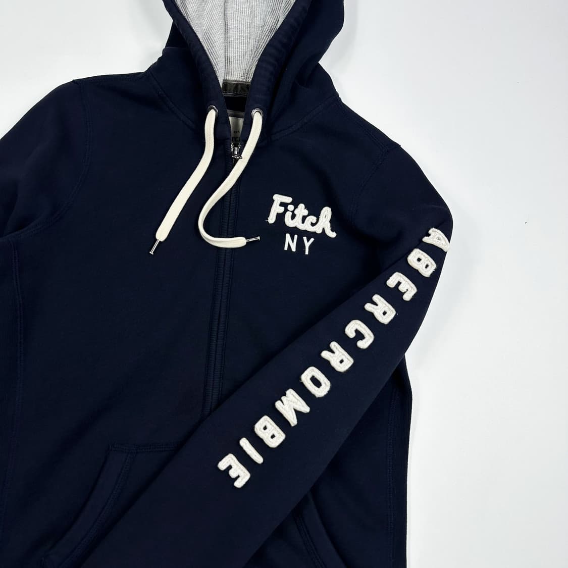 아베크롬비 og y2k 슬림핏 후드집업 네이비 여성L 상품이미지3