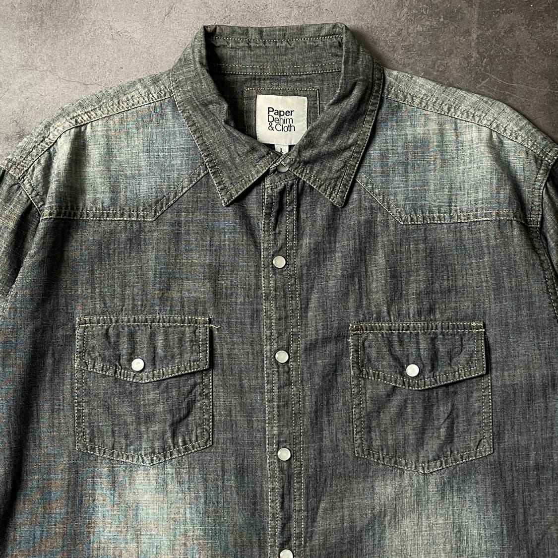 PAPER DENIM & CLOTH 그레이 데님 웨스턴셔츠 A00486 상품이미지3