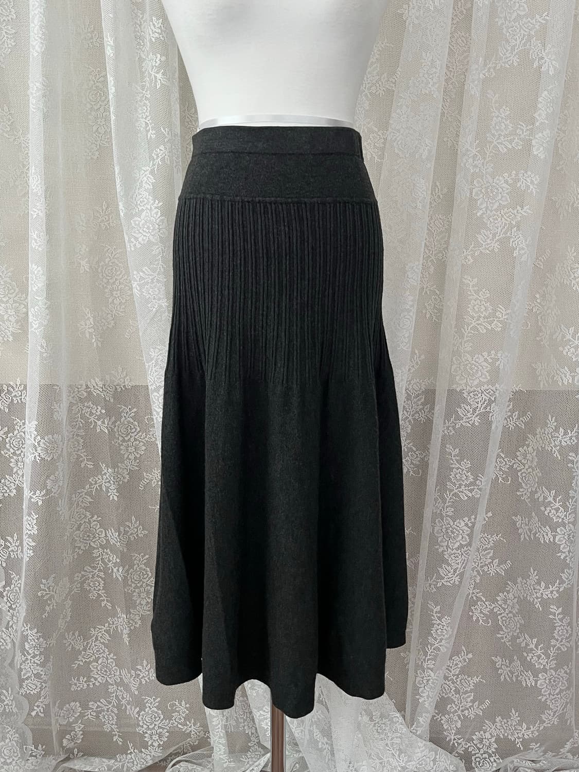 XS) DKNY 니트 스커트 차콜 상품이미지1