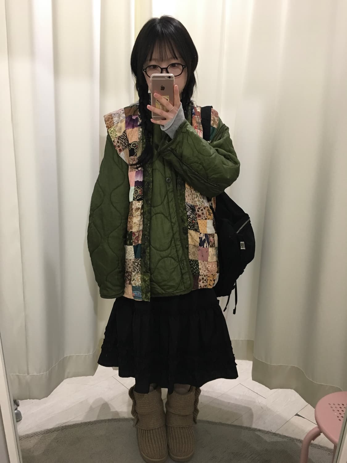 하구미 패치 누빔 베스트 상품이미지2