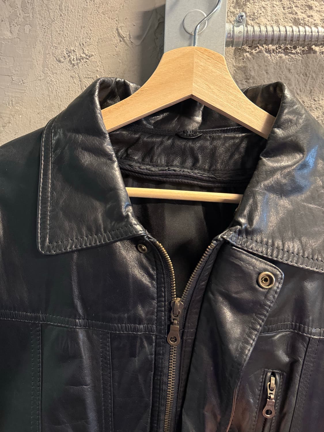 리얼레더 소가죽 필드 자켓 멀티포켓 집업 블랙 XL 상품이미지5