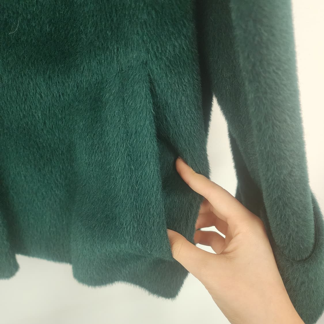 명품 알파카 그린 퍼 자켓 상품이미지4