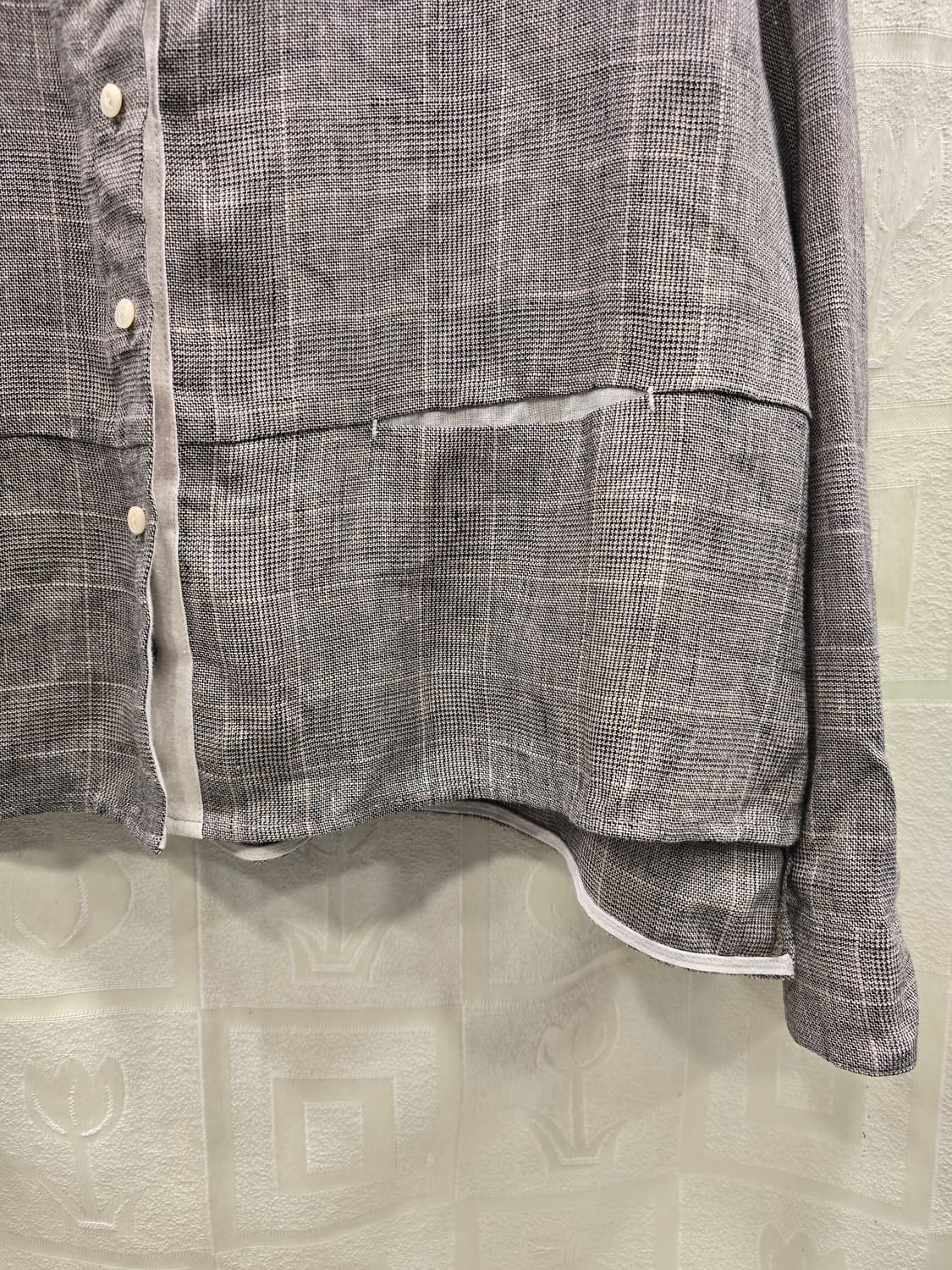 모나마리 린넨 체크 자켓 프리사이즈 상품이미지4