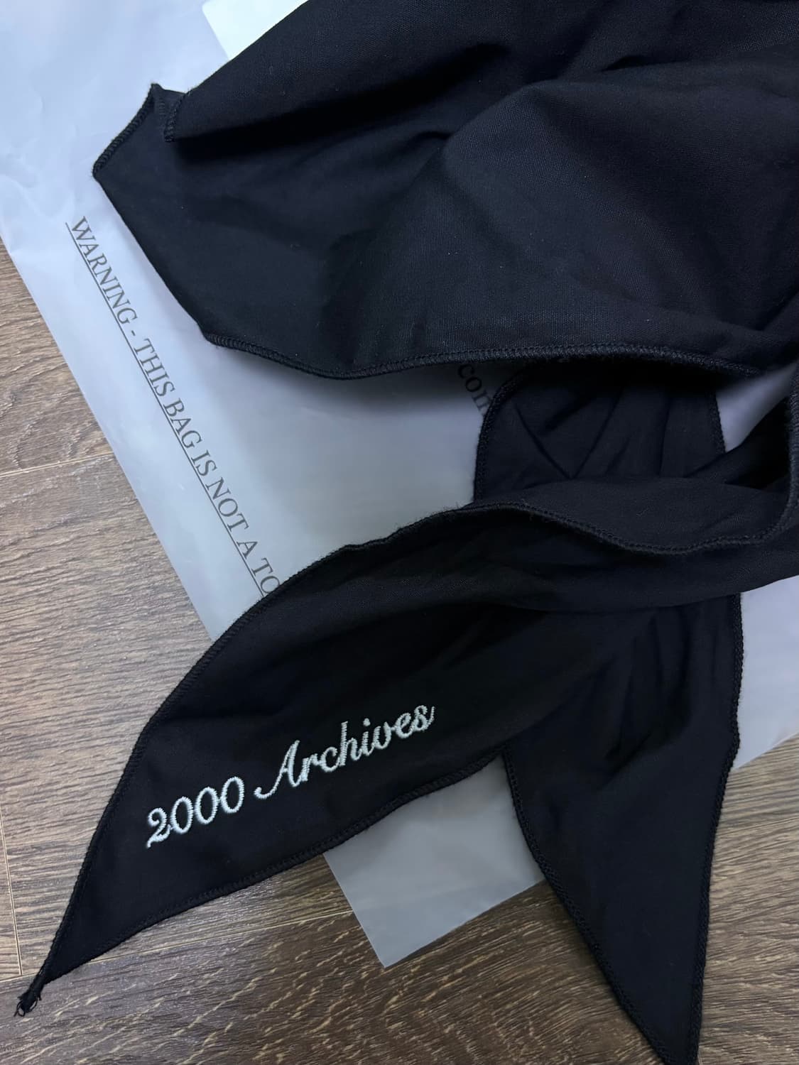 2000 아카이브스 STRAPPY SCARF CAP (BLACK) 상품이미지2