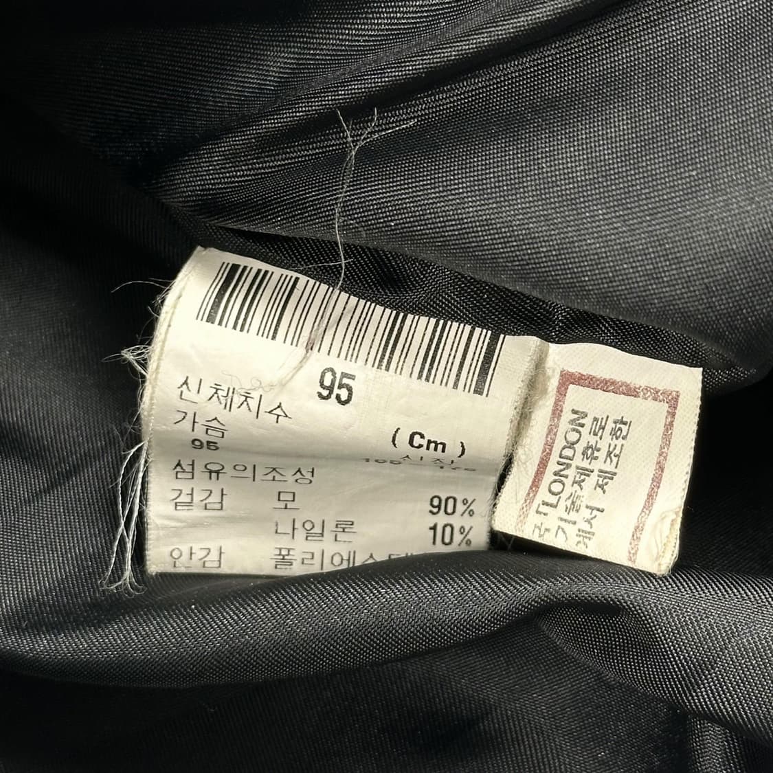 런던포그 차콜 모직 반코트 블루종 자켓 (M) 상품이미지6