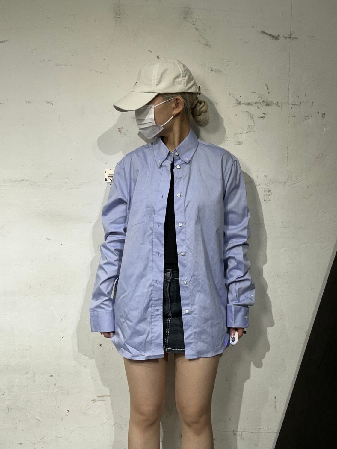 코치 블루 오버핏 셔츠 M 상품이미지2