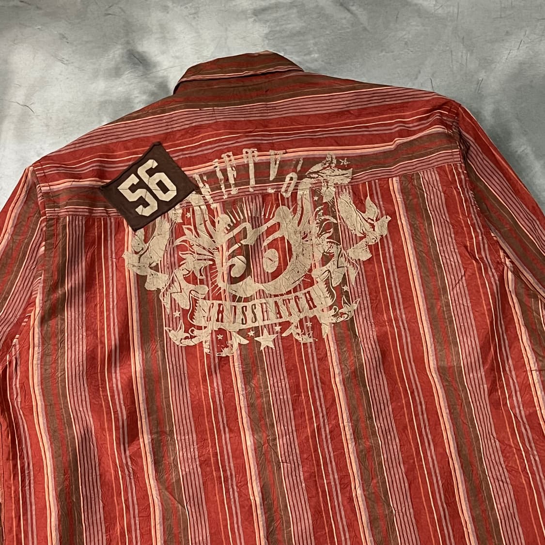  빈티지 패치 프린트 스트라이프 셔츠 y14996 상품이미지5