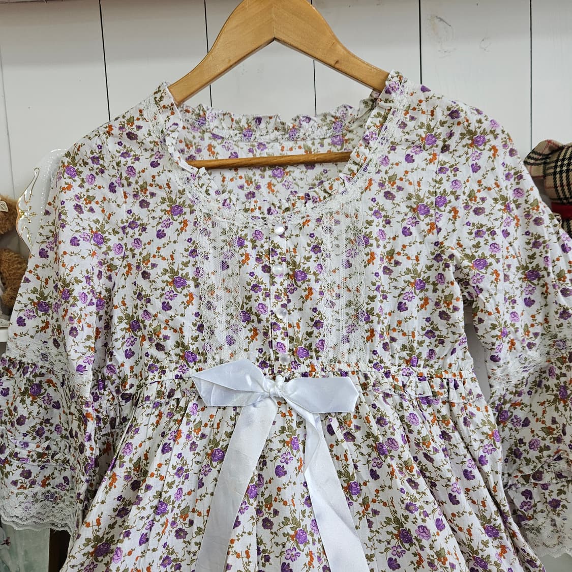 라벤더 플라워 레이스 리본 원피스 상품이미지3