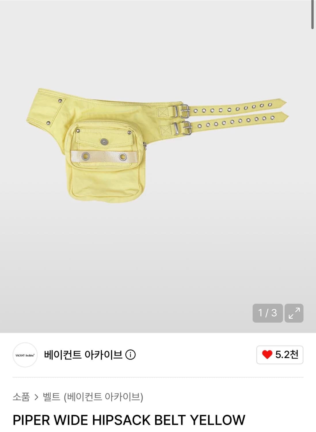 베이컨트아카이브 벨트 옐로우 상품이미지1