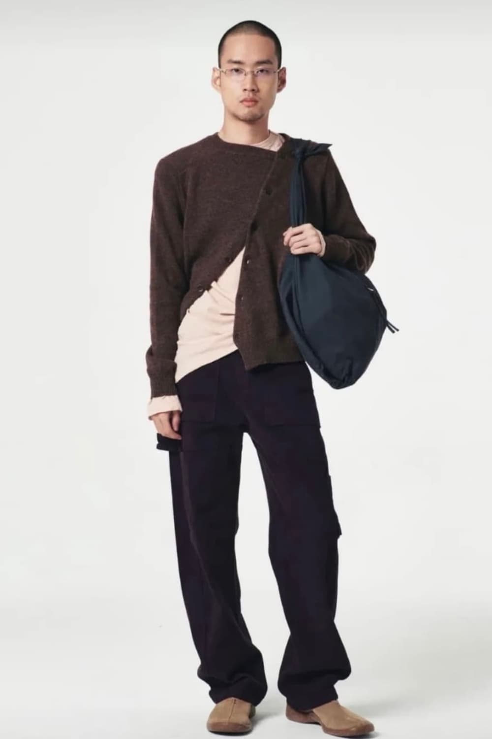 누마레 가디건 브라운 L 상품이미지2