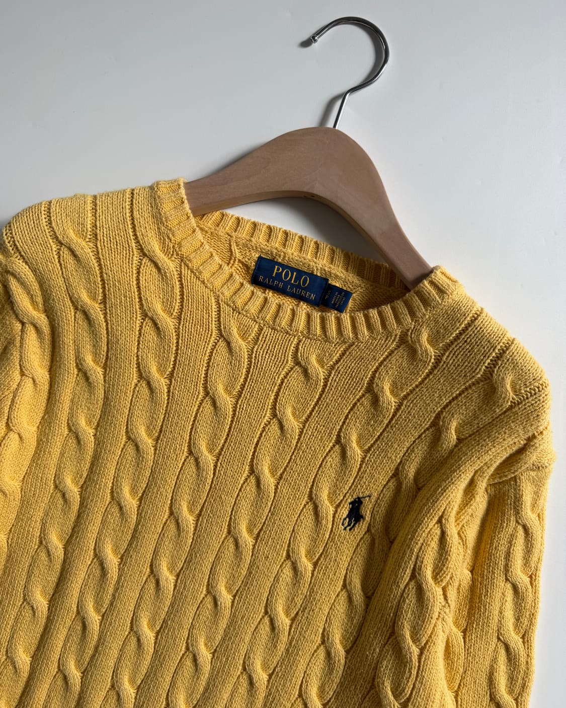 Polo 폴로 랄프로렌 신형 옐로우컬러 코튼 케이블 니트 상품이미지3