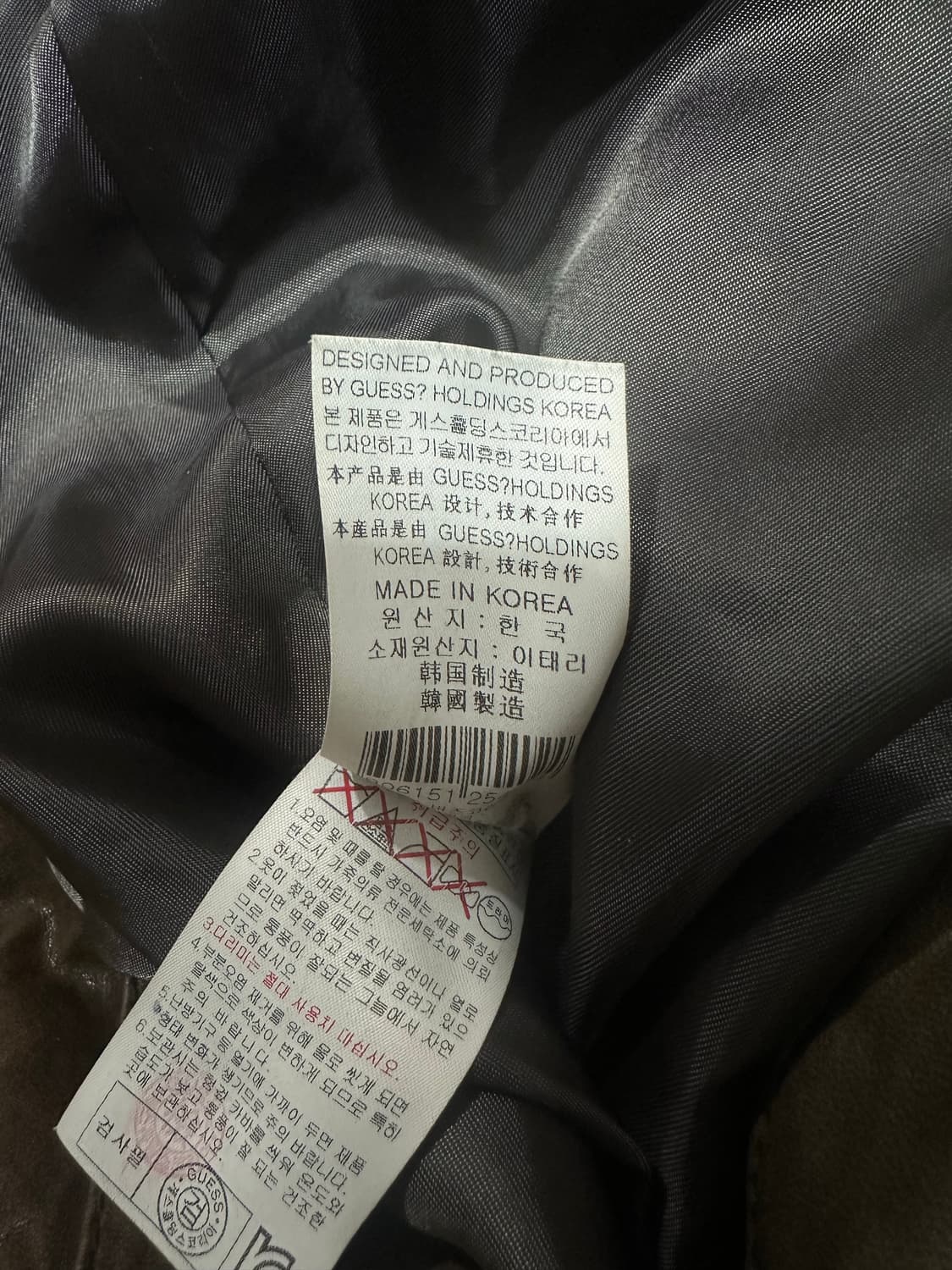 2010 GUESS 이탈리안 램스킨 하이넥 레더자켓 페이드 브라운 상품이미지10