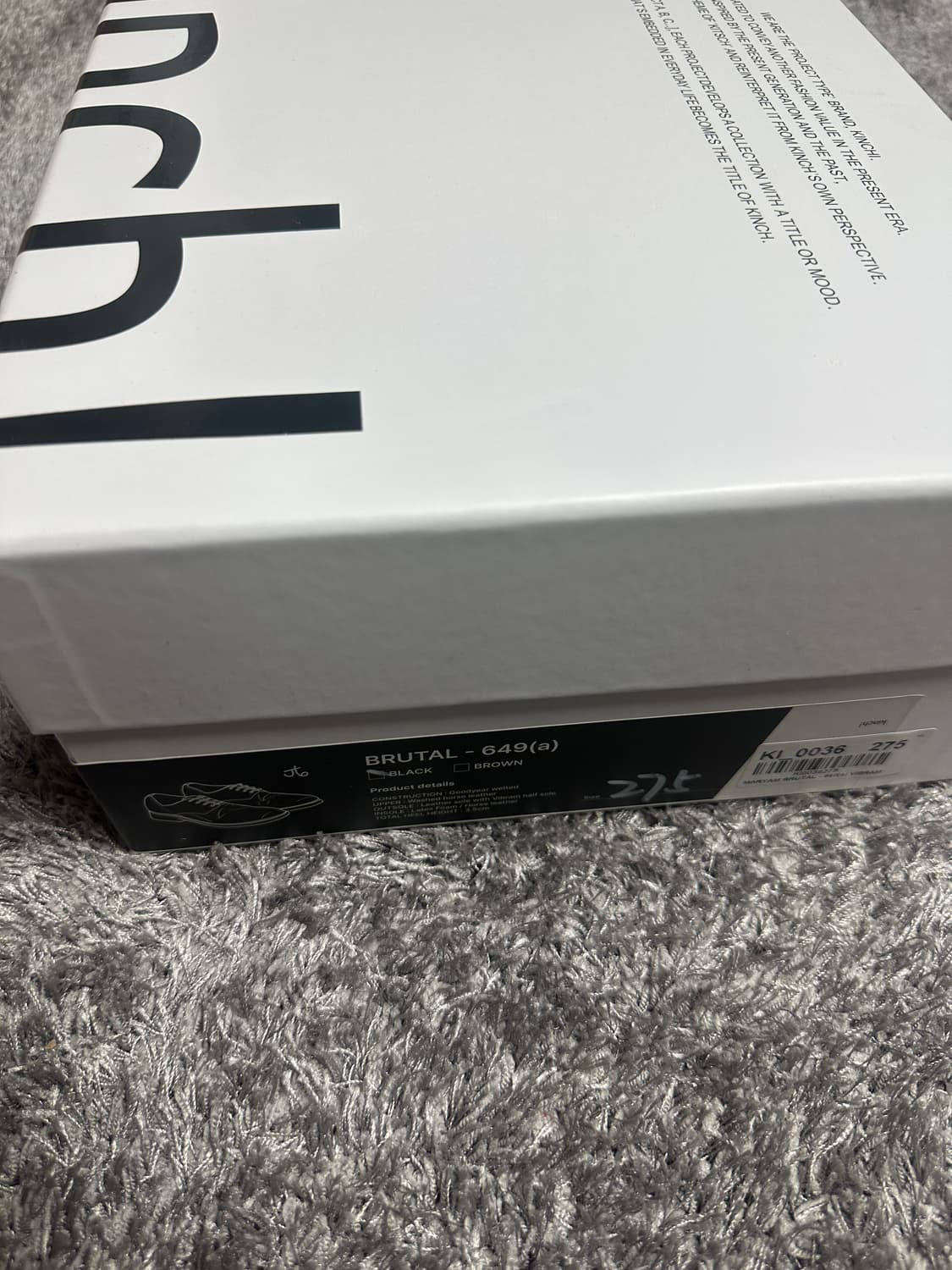 새상품) 킨치 649 블랙 275 사이즈 상품이미지3