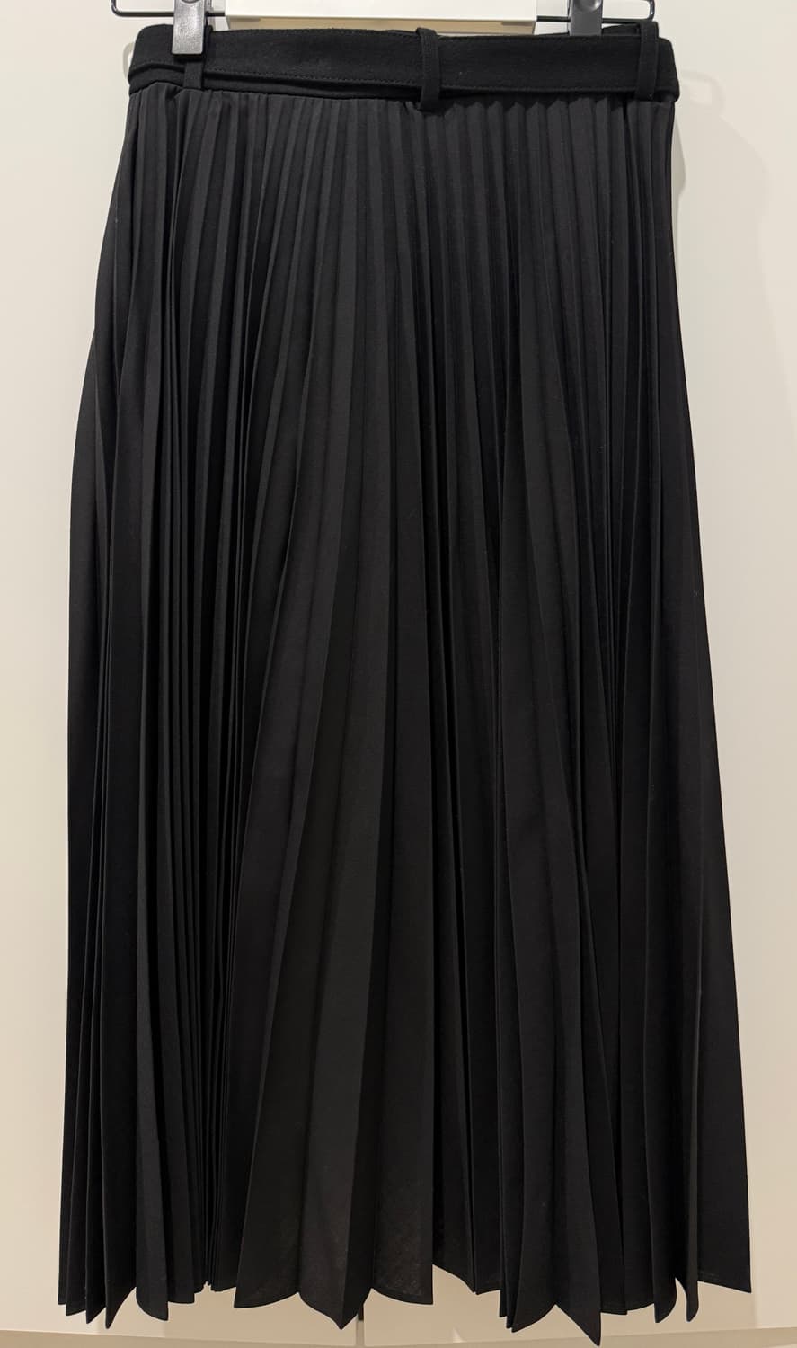 (1회착용) 사카이 블랙 수트 울 멜턴 플리츠 미디 스커트 2 상품이미지7