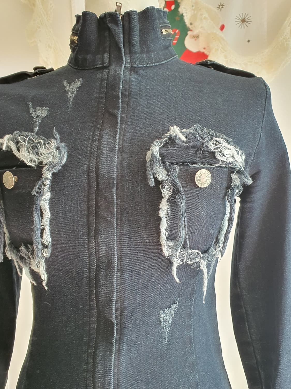 [y2k] 블랙 데님 긴팔 셔츠 스타일 자켓 상품이미지2