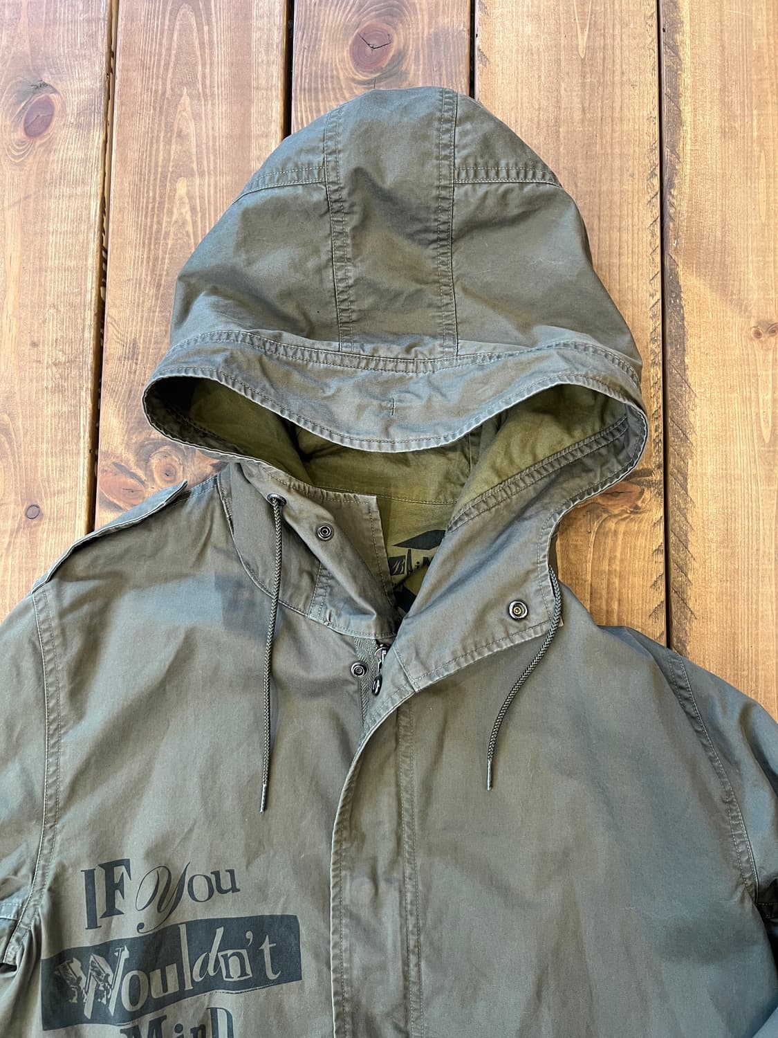 히스테릭글래머 카키 레터링 롱 파카 상품이미지7