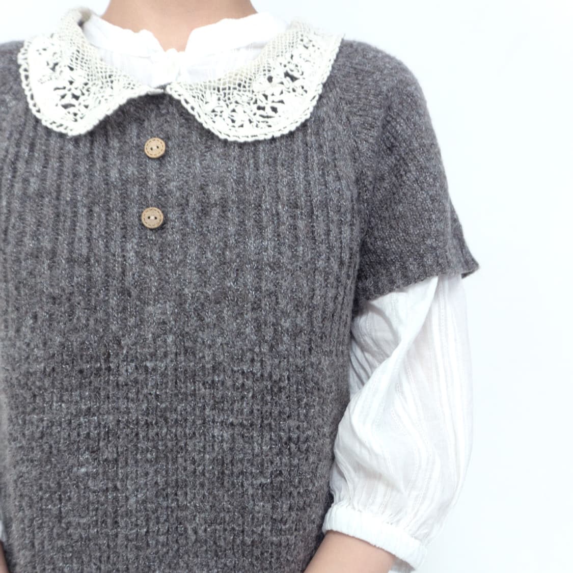 화이트 버튼 롱 원피스 상품이미지9