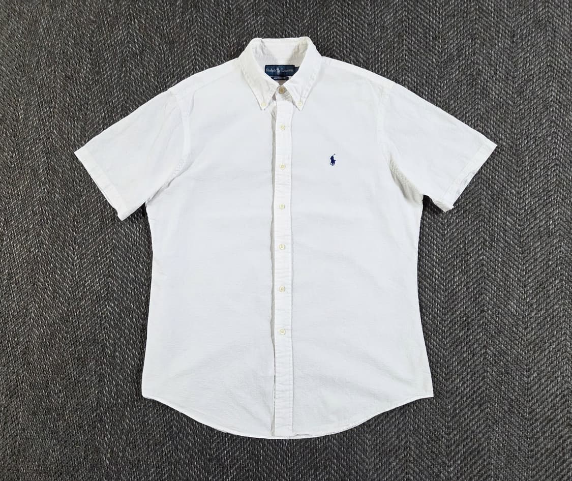 폴로 랄프로렌 화이트 시어서커 반팔 셔츠 상품이미지1
