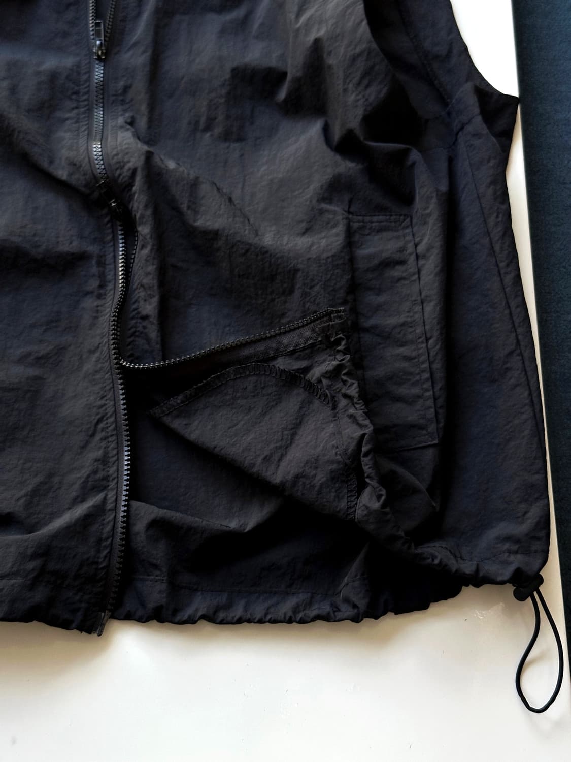 Washed fabric 2way zip design vest 상품이미지3
